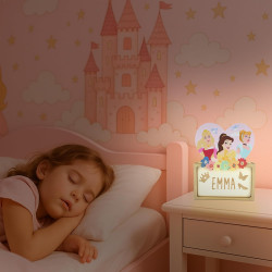 WONDEE Disney Princesses Lampe Veilleuse Bébé et Enfant Personnalisée Belle, La Belle au Bois Dormant et Cendrillon - Disney Ide