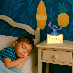 WONDEE Lampe Stitch Personnalisable à la Maison en Famille [Comprend Kit de Lettres et Dessins], Disney Veilleuse Stitch Bébé et