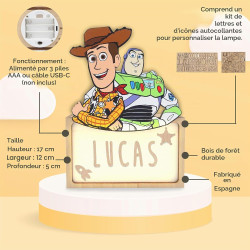 WONDEE Disney Lampe Toy Story Personnalisable, Créez Votre Design à la Maison avec Lettres et Dessins - Veilleuse Enfant et Bebe