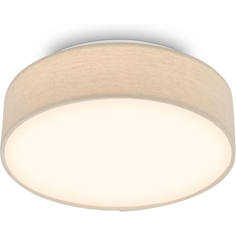 Briloner - plafonnier led avec abat-jour en tissu, 16 w 2800 lm, lumière blanc chaud, lustre salon, chambre, luminaire cuisine, 