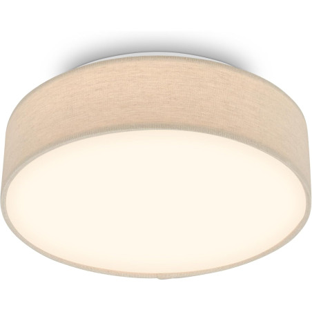 Briloner - plafonnier led avec abat-jour en tissu, 16 w 2800 lm, lumière blanc chaud, lustre salon, chambre, luminaire cuisine, 