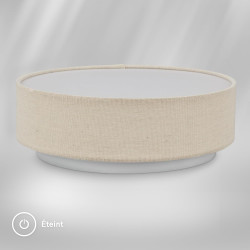 Briloner - plafonnier led avec abat-jour en tissu, 16 w 2800 lm, lumière blanc chaud, lustre salon, chambre, luminaire cuisine, 