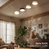 Briloner - plafonnier led avec abat-jour en tissu, 16 w 2800 lm, lumière blanc chaud, lustre salon, chambre, luminaire cuisine, 