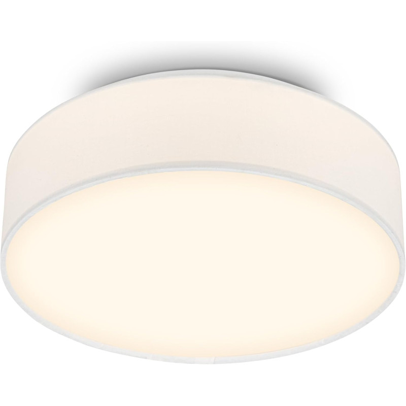 BRILONER - Plafonnier LED avec abat-jour en tissu, 16 W 2800 lm, lumière blanc chaud, lustre salon, chambre, luminaire cuisine, 