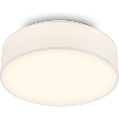 BRILONER - Plafonnier LED avec abat-jour en tissu, 16 W 2800 lm, lumière blanc chaud, lustre salon, chambre, luminaire cuisine, 