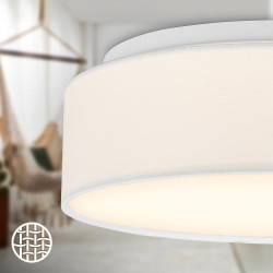 BRILONER - Plafonnier LED avec abat-jour en tissu, 16 W 2800 lm, lumière blanc chaud, lustre salon, chambre, luminaire cuisine, 
