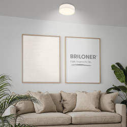 BRILONER - Plafonnier LED avec abat-jour en tissu, 16 W 2800 lm, lumière blanc chaud, lustre salon, chambre, luminaire cuisine, 