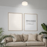 BRILONER - Plafonnier LED avec abat-jour en tissu, 16 W 2800 lm, lumière blanc chaud, lustre salon, chambre, luminaire cuisine, 