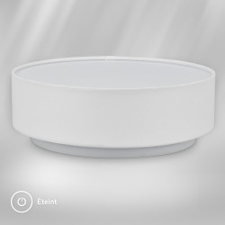 BRILONER - Plafonnier LED avec abat-jour en tissu, 16 W 2800 lm, lumière blanc chaud, lustre salon, chambre, luminaire cuisine, 
