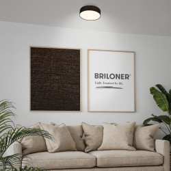 BRILONER - Plafonnier LED avec abat-jour en tissu, 16 W 2800 lm, lumière blanc chaud, lustre salon, chambre, luminaire cuisine, 