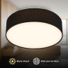 BRILONER - Plafonnier LED avec abat-jour en tissu, 16 W 2800 lm, lumière blanc chaud, lustre salon, chambre, luminaire cuisine, 