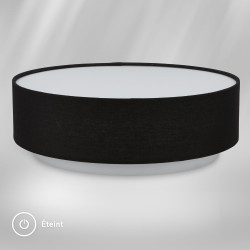 BRILONER - Plafonnier LED avec abat-jour en tissu, 16 W 2800 lm, lumière blanc chaud, lustre salon, chambre, luminaire cuisine, 