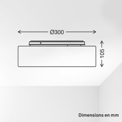 BRILONER - Plafonnier LED avec abat-jour en tissu, 16 W 2800 lm, lumière blanc chaud, lustre salon, chambre, luminaire cuisine, 