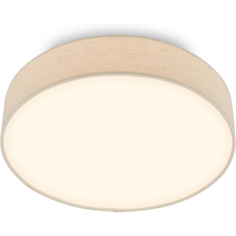 Briloner - plafonnier led avec abat-jour en tissu, 24 w 2600 lm, lumière blanc chaud, lustre salon, chambre, luminaire cuisine, 