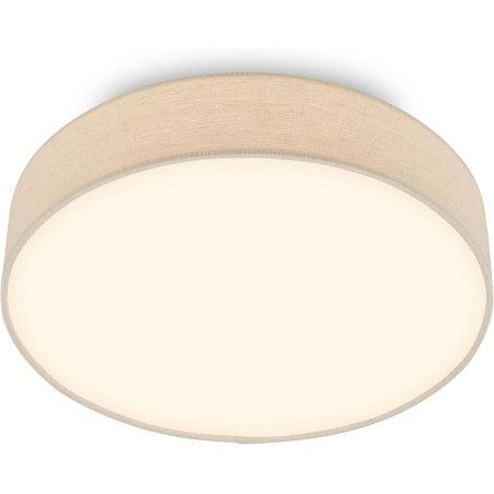 Briloner - plafonnier led avec abat-jour en tissu, 24 w 2600 lm, lumière blanc chaud, lustre salon, chambre, luminaire cuisine, 
