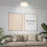 Briloner - plafonnier led avec abat-jour en tissu, 24 w 2600 lm, lumière blanc chaud, lustre salon, chambre, luminaire cuisine, 