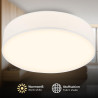 BRILONER - Plafonnier LED avec abat-jour en tissu, 24 W 2600 lm, lumière blanc chaud, lustre salon, chambre, luminaire cuisine, 