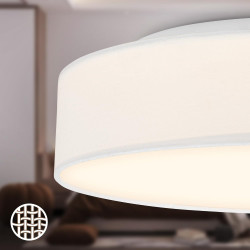 BRILONER - Plafonnier LED avec abat-jour en tissu, 24 W 2600 lm, lumière blanc chaud, lustre salon, chambre, luminaire cuisine, 