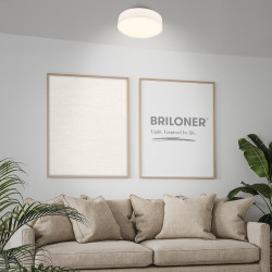 BRILONER - Plafonnier LED avec abat-jour en tissu, 24 W 2600 lm, lumière blanc chaud, lustre salon, chambre, luminaire cuisine, 
