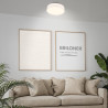BRILONER - Plafonnier LED avec abat-jour en tissu, 24 W 2600 lm, lumière blanc chaud, lustre salon, chambre, luminaire cuisine, 