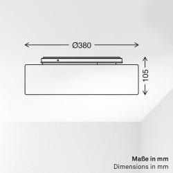 BRILONER - Plafonnier LED avec abat-jour en tissu, 24 W 2600 lm, lumière blanc chaud, lustre salon, chambre, luminaire cuisine, 