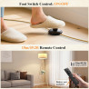 Lampadaire Trépied LED sur Pied Salon avec Étagères de Rangement - 12W Lampe sur Pied Bois avec Télécommande & Ampoule, Lampe Li