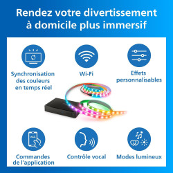 Philips Smart Lighting HDMI Sync Box 2.1 8 K, Rétroéclairage TV 75-85 pouces, Ruban LED RGBIC, Taux de Rafraîchissement Ultra-Ra