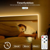Bande LED COB de 20 m - Blanc chaud - 3000 K - 24 V - Intensité variable - Flexible - Avec bloc d'alimentation et télécommande R