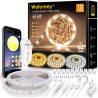 Wefomey Ruban LED 20M Blanc Chaud Dimmable 2700K-6500K LED Blanc Chaud avec Alimentation et Télécommande, Ruban Flexible Strip B