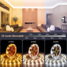 Wefomey Ruban LED 20M Blanc Chaud Dimmable 2700K-6500K LED Blanc Chaud avec Alimentation et Télécommande, Ruban Flexible Strip B