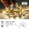 Wefomey Ruban LED 20M Blanc Chaud Dimmable 2700K-6500K LED Blanc Chaud avec Alimentation et Télécommande, Ruban Flexible Strip B