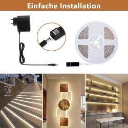 Bande LED de 30 m - Intensité variable - Contrôle par application - Blanc chaud à blanc froid - 24 V - Avec bloc d'alimentation 