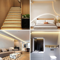 Bande LED de 30 m - Intensité variable - Contrôle par application - Blanc chaud à blanc froid - 24 V - Avec bloc d'alimentation 