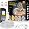 Wefomey 30M Ruban LED Blanc Chaud à Blanc Froid 2700k à 6500k Dimmable, Bande LED 24V avec App Contrôle, Alimentation et Télécom