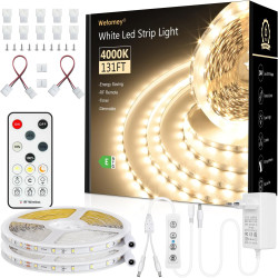 Wefomey Bande LED 40 m, 4000 K, 24 V, flexible, flexible, à intensité variable, pour cuisine, fête, chambre à coucher