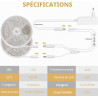 Wefomey Bande LED 40 m, 4000 K, 24 V, flexible, flexible, à intensité variable, pour cuisine, fête, chambre à coucher