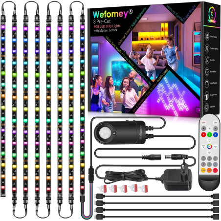 Ruban LED 4M LED Chambre RGB Bande LED Multicolore App Contrôle, Bande 12V avec Télécommande et Prise, Kit D'éclairage à Intensi