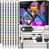 Ruban LED 4M LED Chambre RGB Bande LED Multicolore App Contrôle, Bande 12V avec Télécommande et Prise, Kit D'éclairage à Intensi