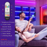Ruban LED 4M LED Chambre RGB Bande LED Multicolore App Contrôle, Bande 12V avec Télécommande et Prise, Kit D'éclairage à Intensi