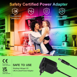 Ruban LED 4M LED Chambre RGB Bande LED Multicolore App Contrôle, Bande 12V avec Télécommande et Prise, Kit D'éclairage à Intensi