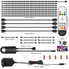 Ruban LED 4M LED Chambre RGB Bande LED Multicolore App Contrôle, Bande 12V avec Télécommande et Prise, Kit D'éclairage à Intensi