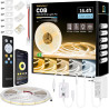 Bande LED COB 5M, commande APP, bande LED blanc chaud blanc froid 2700K-6500K, 24V variable flexible ensemble de bande LED avec 