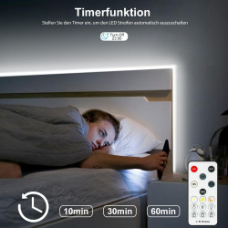 Bande LED COB de 20 m, bande LED à intensité variable de 24 V, blanc froid 6500 K, largeur de 8 mm, CRI 90+, bande lumineuse LED