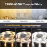 Ruban LED Blanc Chaud avec Detecteur de Mouvement, 6M Dimmable 2700-6500K Bande LED Autocollant Super Lumineuse, Fonction de Min