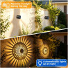 Lot de 2 lampes solaires SGZIOO pour clôture, extérieur, lanternes solaires mandala, étanches, marche / arrêt automatique, pour 