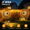 Lot de 2 lampes solaires SGZIOO pour clôture, extérieur, lanternes solaires mandala, étanches, marche / arrêt automatique, pour 