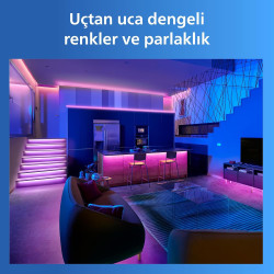Philips Smart Lighting Bande LED RGB, 15 m, Type C, 16 Mio de Couleurs, Modes Préconfigurés, Découpable, Installation Facile, Co
