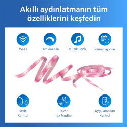 Philips Smart Lighting Bande LED RGB, 15 m, Type C, 16 Mio de Couleurs, Modes Préconfigurés, Découpable, Installation Facile, Co