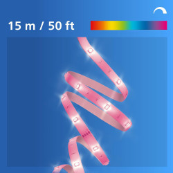 Philips Smart Lighting Bande LED RGB, 15 m, Type C, 16 Mio de Couleurs, Modes Préconfigurés, Découpable, Installation Facile, Co