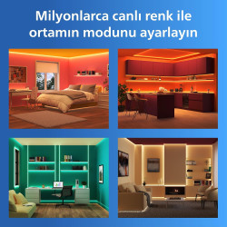 Philips Smart Lighting Bande LED RGB, 15 m, Type C, 16 Mio de Couleurs, Modes Préconfigurés, Découpable, Installation Facile, Co